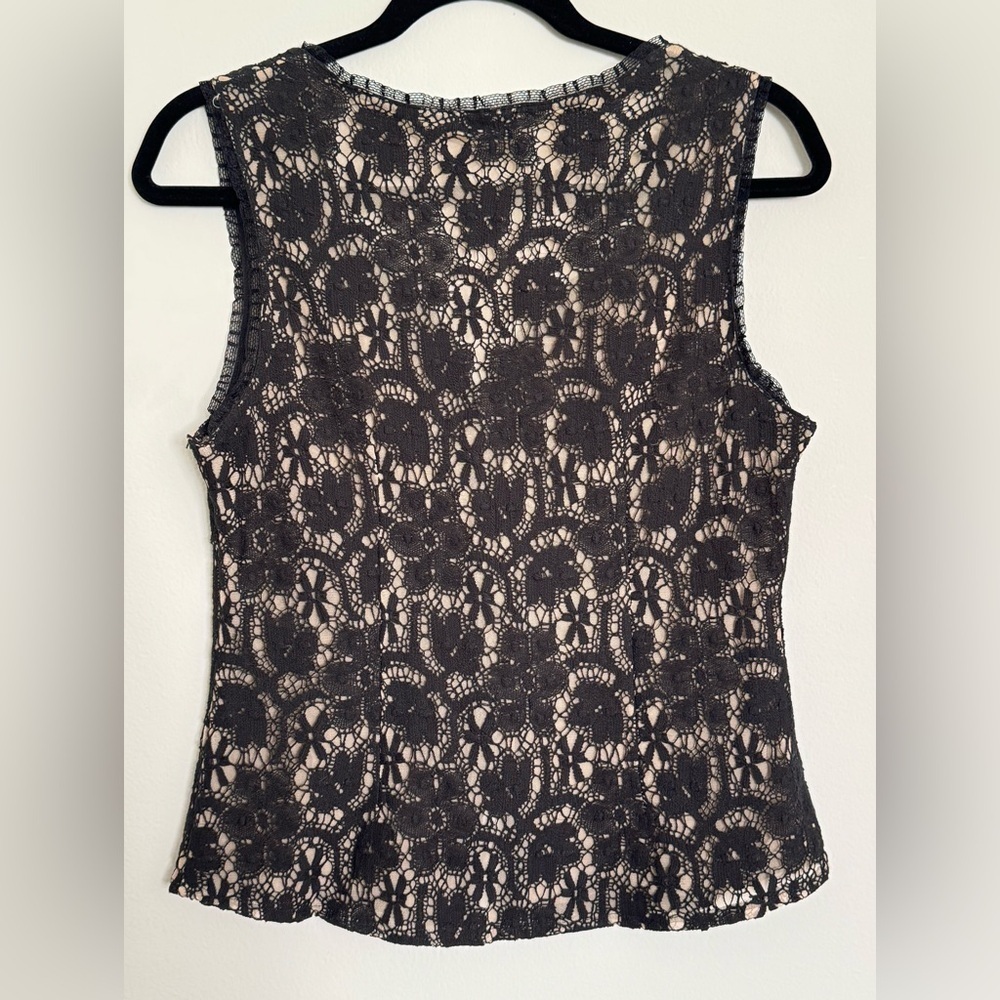 Vintage Anthropologie Odille Black Cream Corset Bustier Whimsigoth Feminine 10 - Picture 6 of 9